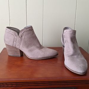 Taupe suede ankle bootie
